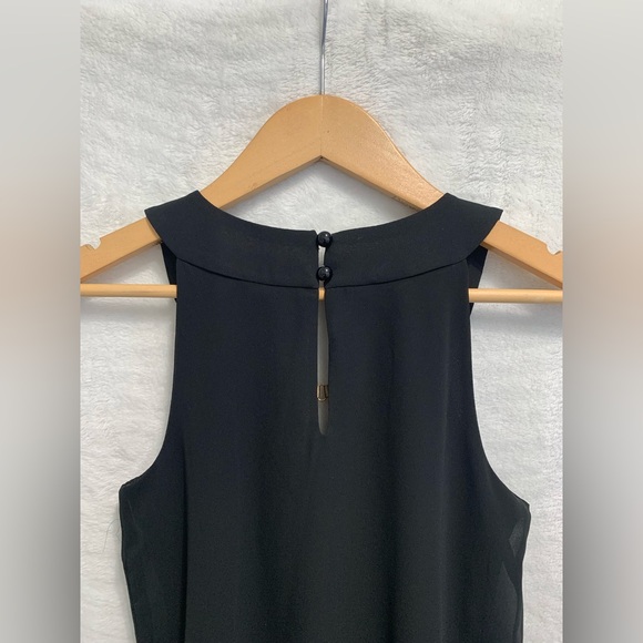 BCX Gold Jewel Beaded Halter Keyhole Neck Sleeveless Tank Blouse Flowy Black XXS - Picture 7 of 9